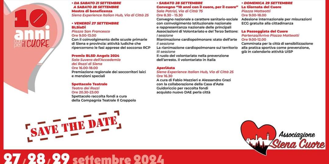 10 anni di Siena Cuore: 3 giorni di eventi